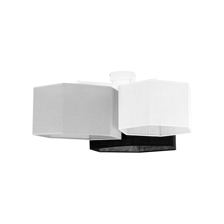 Duolla - Surface-mounted chandelier ROLLER TRIO HEX 3xE27/15W/230V black/grey/white