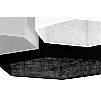 Duolla - Surface-mounted chandelier ROLLER TRIO HEX 3xE27/15W/230V black/grey/white