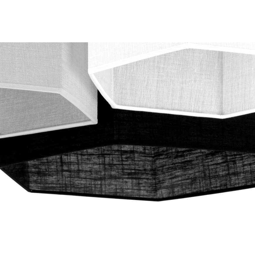 Duolla - Surface-mounted chandelier ROLLER TRIO HEX 3xE27/15W/230V black/grey/white