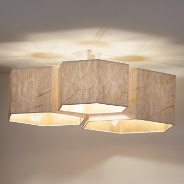 Duolla - Surface-mounted chandelier ROLLER TRIO HEX 3xE27/15W/230V white/gold