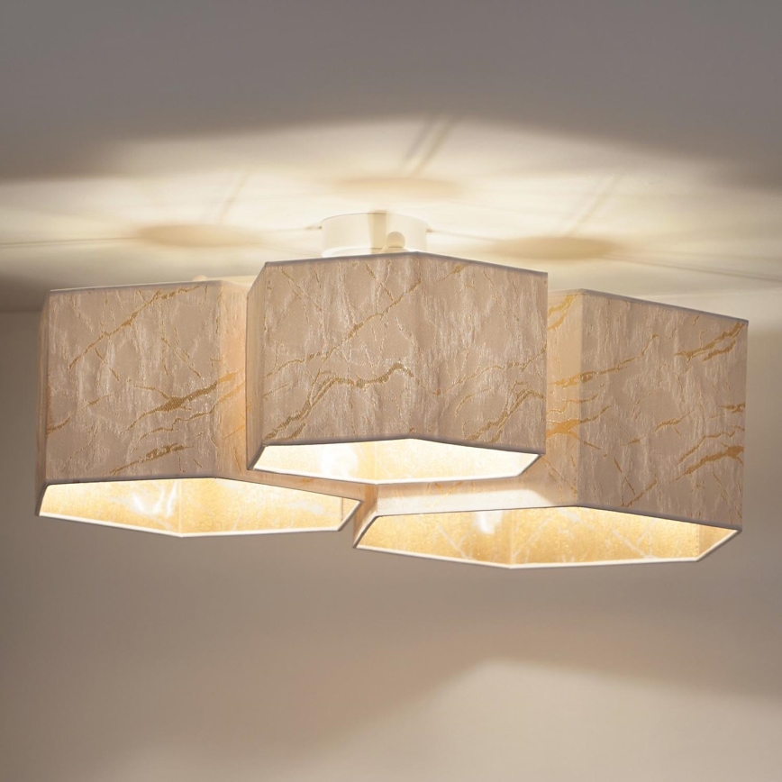 Duolla - Surface-mounted chandelier ROLLER TRIO HEX 3xE27/15W/230V white/gold