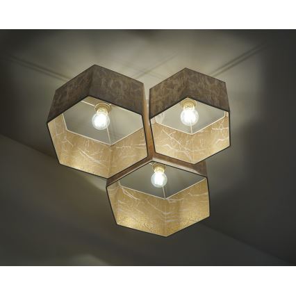Duolla - Surface-mounted chandelier ROLLER TRIO HEX 3xE27/15W/230V white/gold