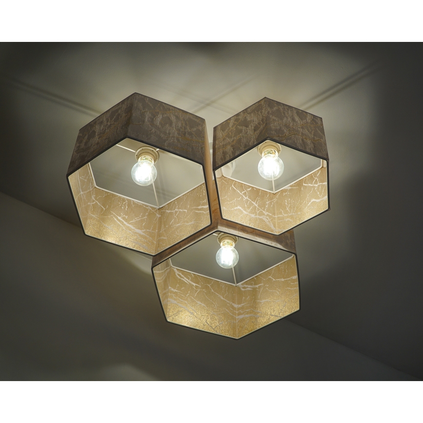 Duolla - Surface-mounted chandelier ROLLER TRIO HEX 3xE27/15W/230V white/gold