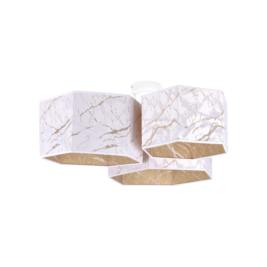 Duolla - Surface-mounted chandelier ROLLER TRIO HEX 3xE27/15W/230V white/gold