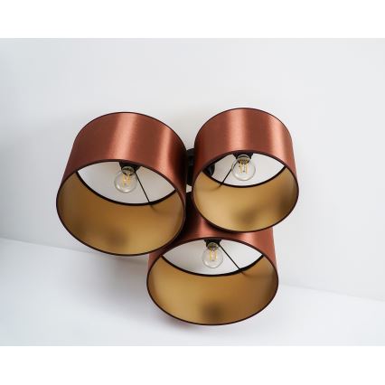 Duolla - Surface-mounted chandelier ROLLER TRIO SHINY 3xE27/15W/230V copper/gold