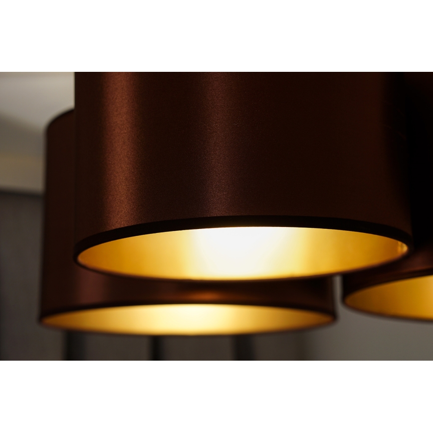 Duolla - Surface-mounted chandelier ROLLER TRIO SHINY 3xE27/15W/230V copper/gold