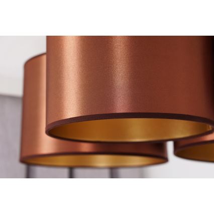 Duolla - Surface-mounted chandelier ROLLER TRIO SHINY 3xE27/15W/230V copper/gold
