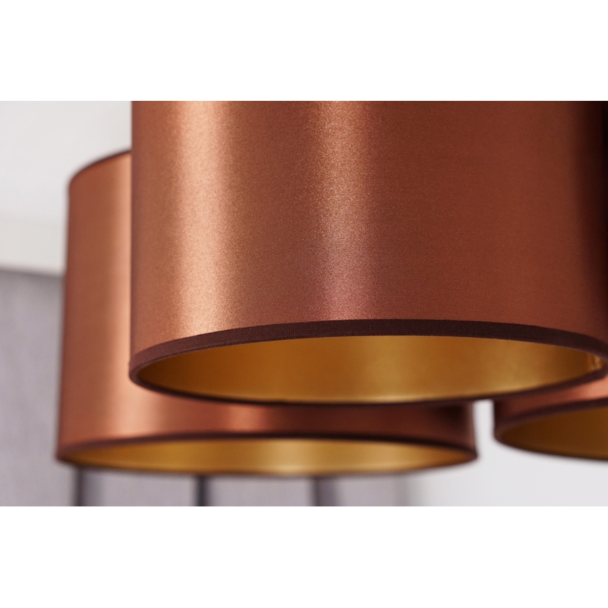 Duolla - Surface-mounted chandelier ROLLER TRIO SHINY 3xE27/15W/230V copper/gold