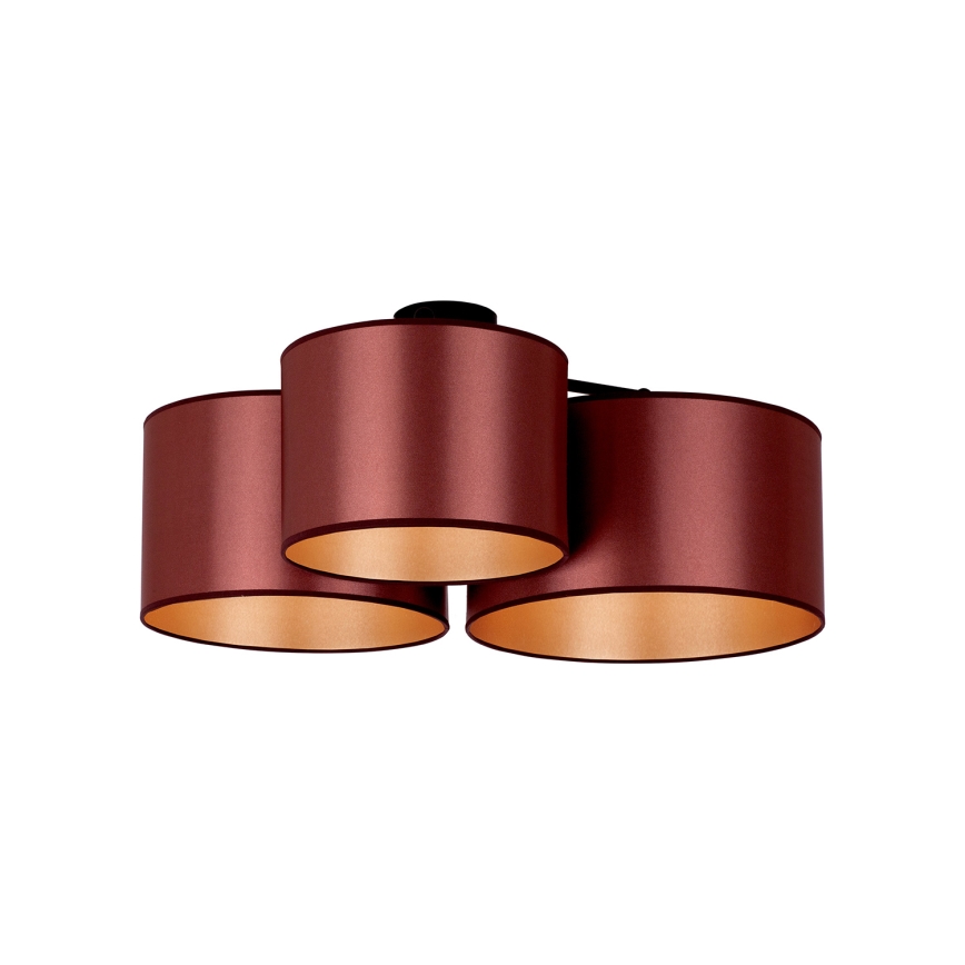 Duolla - Surface-mounted chandelier ROLLER TRIO SHINY 3xE27/15W/230V copper/gold
