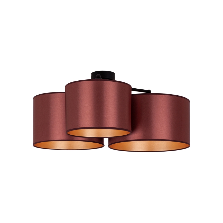 Duolla - Surface-mounted chandelier ROLLER TRIO SHINY 3xE27/15W/230V copper/gold