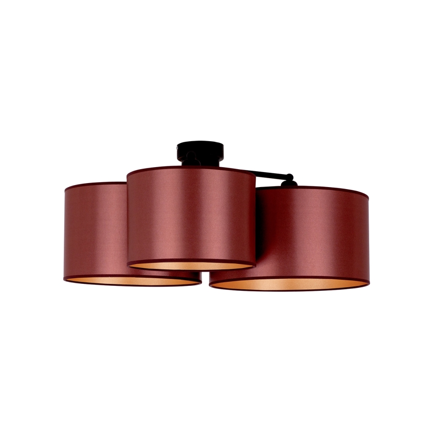 Duolla - Surface-mounted chandelier ROLLER TRIO SHINY 3xE27/15W/230V copper/gold