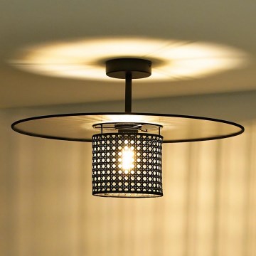 Duolla - Surface-mounted chandelier TOKYO RATTAN 1xE27/15W/230V d. 50 cm black/silver
