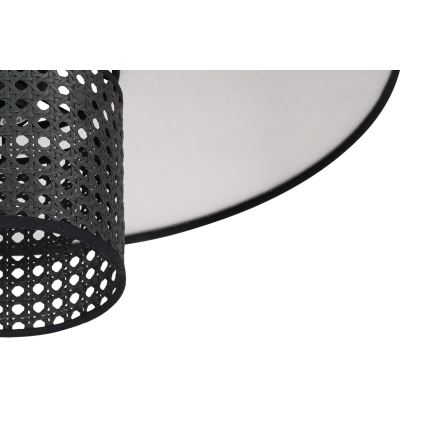 Duolla - Surface-mounted chandelier TOKYO RATTAN 1xE27/15W/230V d. 50 cm black/silver