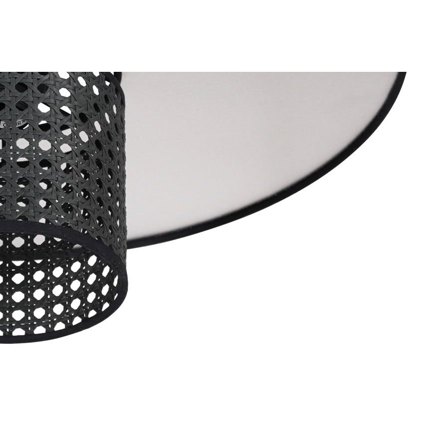 Duolla - Surface-mounted chandelier TOKYO RATTAN 1xE27/15W/230V d. 50 cm black/silver