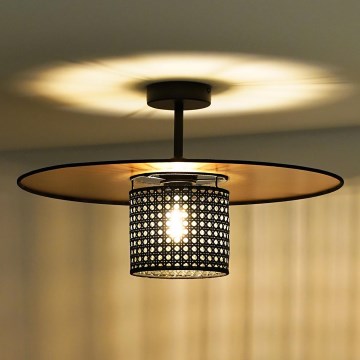 Duolla - Surface-mounted chandelier TOKYO RATTAN 1xE27/15W/230V d. 50 cm gold/black