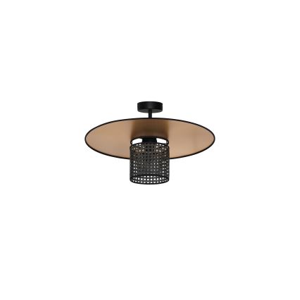 Duolla - Surface-mounted chandelier TOKYO RATTAN 1xE27/15W/230V d. 50 cm gold/black
