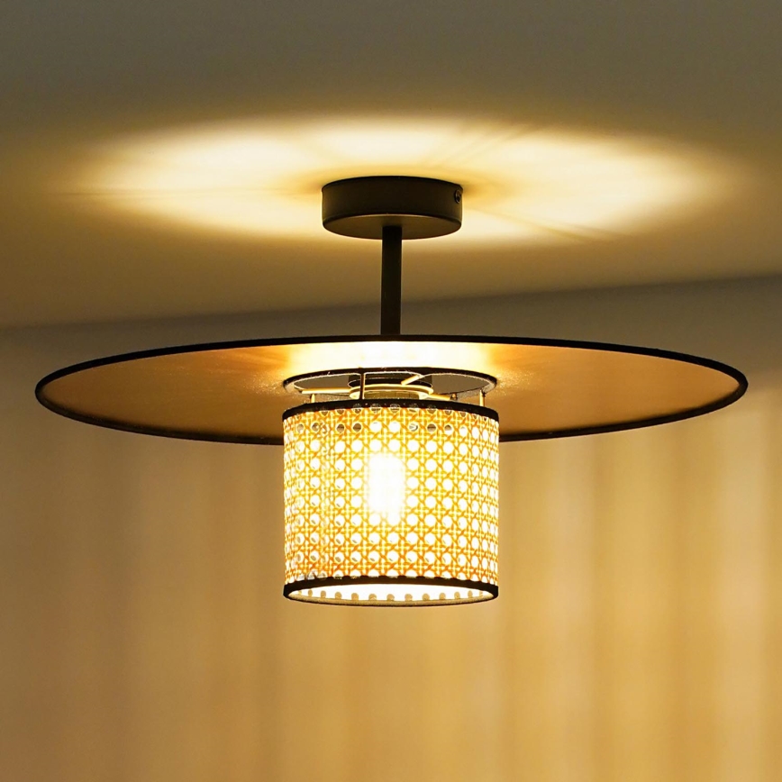 Duolla - Surface-mounted chandelier TOKYO RATTAN 1xE27/15W/230V d. 50 cm gold/rattan