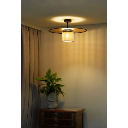Duolla - Surface-mounted chandelier TOKYO RATTAN 1xE27/15W/230V d. 50 cm gold/rattan