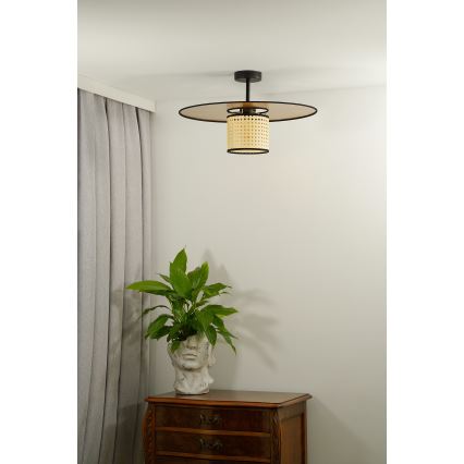 Duolla - Surface-mounted chandelier TOKYO RATTAN 1xE27/15W/230V d. 50 cm gold/rattan