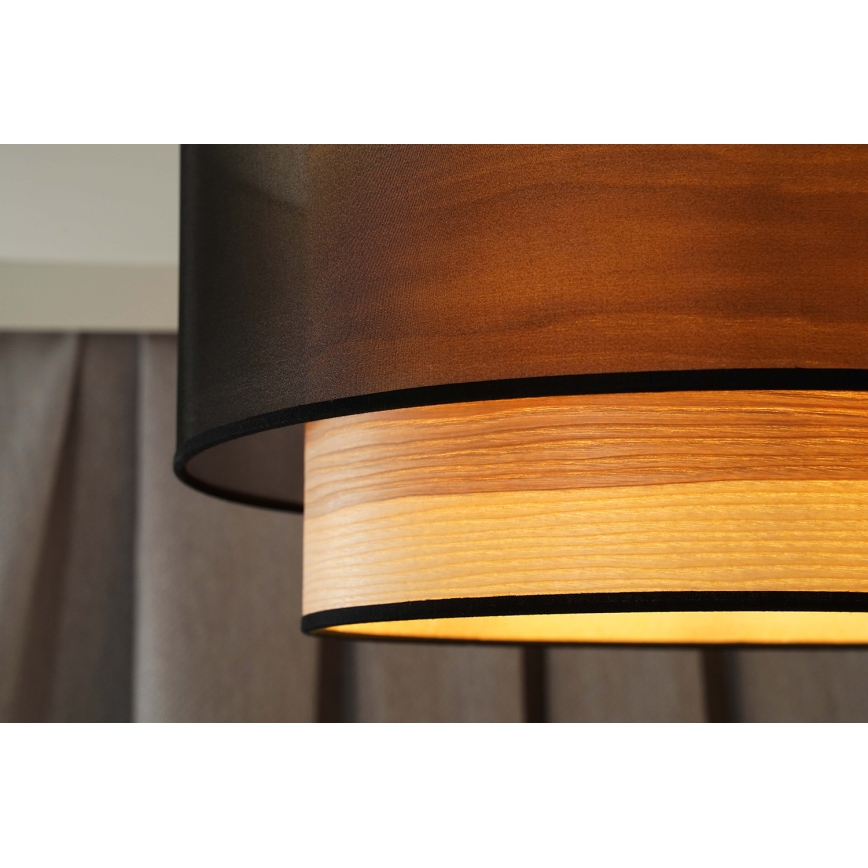Duolla - Surface-mounted chandelier WOOD BOHO 1xE27/15W/230V d. 45 cm black/beige