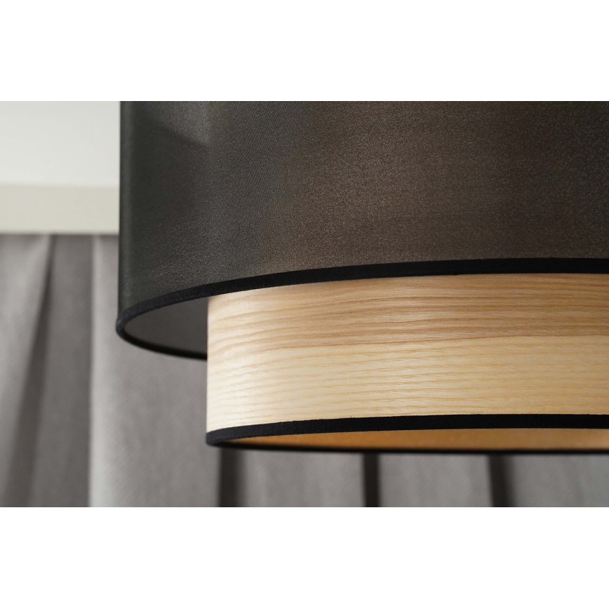 Duolla - Surface-mounted chandelier WOOD BOHO 1xE27/15W/230V d. 45 cm black/beige