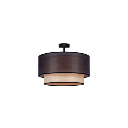 Duolla - Surface-mounted chandelier WOOD BOHO 1xE27/15W/230V d. 45 cm black/beige