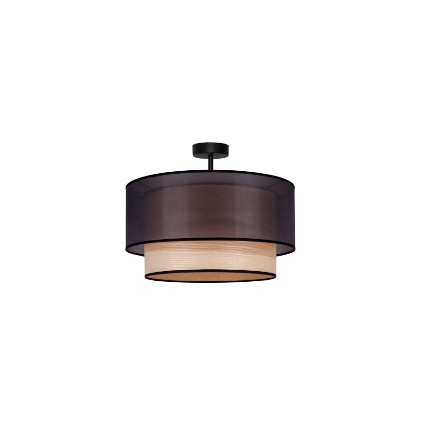 Duolla - Surface-mounted chandelier WOOD BOHO 1xE27/15W/230V d. 45 cm black/beige