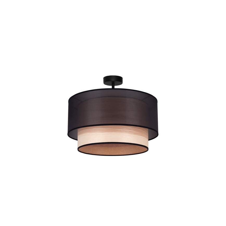 Duolla - Surface-mounted chandelier WOOD BOHO 1xE27/15W/230V d. 45 cm black/beige