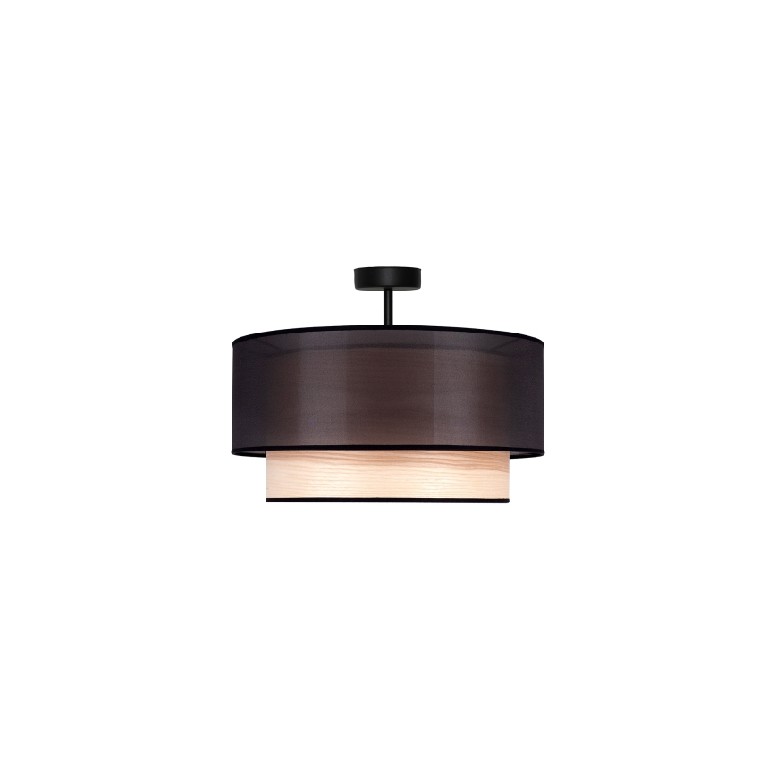 Duolla - Surface-mounted chandelier WOOD BOHO 1xE27/15W/230V d. 45 cm black/beige
