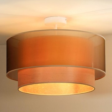 Duolla - Surface-mounted chandelier WOOD BOHO 1xE27/15W/230V d. 45 cm copper/beige