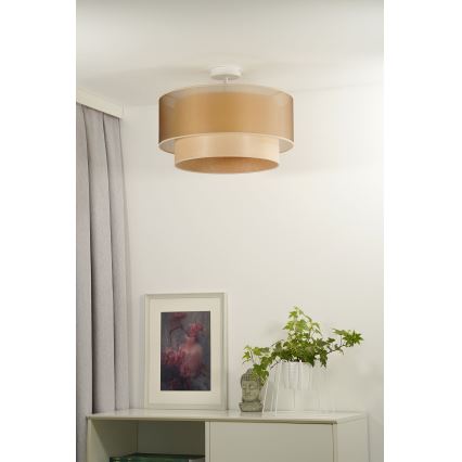 Duolla - Surface-mounted chandelier WOOD BOHO 1xE27/15W/230V d. 45 cm copper/beige