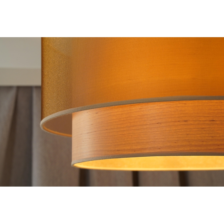 Duolla - Surface-mounted chandelier WOOD BOHO 1xE27/15W/230V d. 45 cm copper/beige