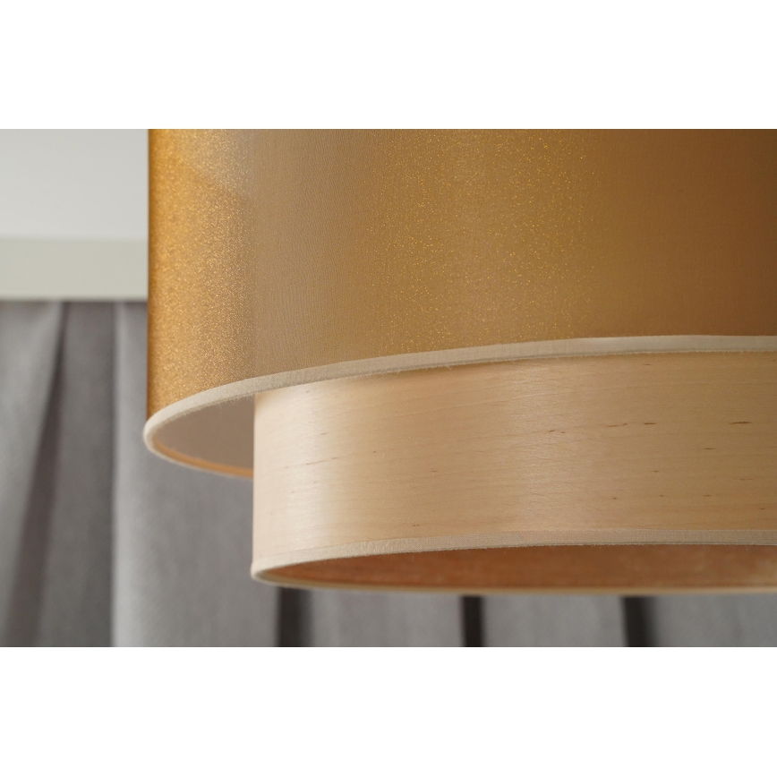 Duolla - Surface-mounted chandelier WOOD BOHO 1xE27/15W/230V d. 45 cm copper/beige