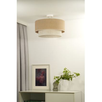 Duolla - Surface-mounted chandelier YUTE BOHO 1xE27/15W/230V d. 45 cm brown/creamy