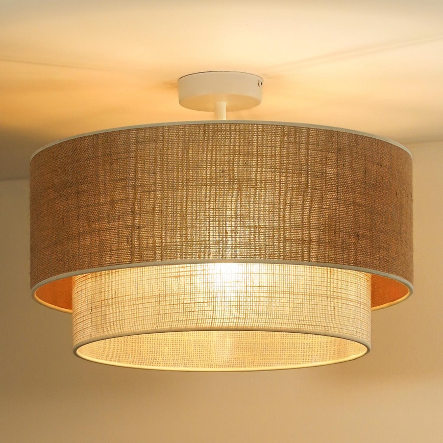Duolla - Surface-mounted chandelier YUTE BOHO 3xE27/15W/230V d. 60 cm brown/creamy