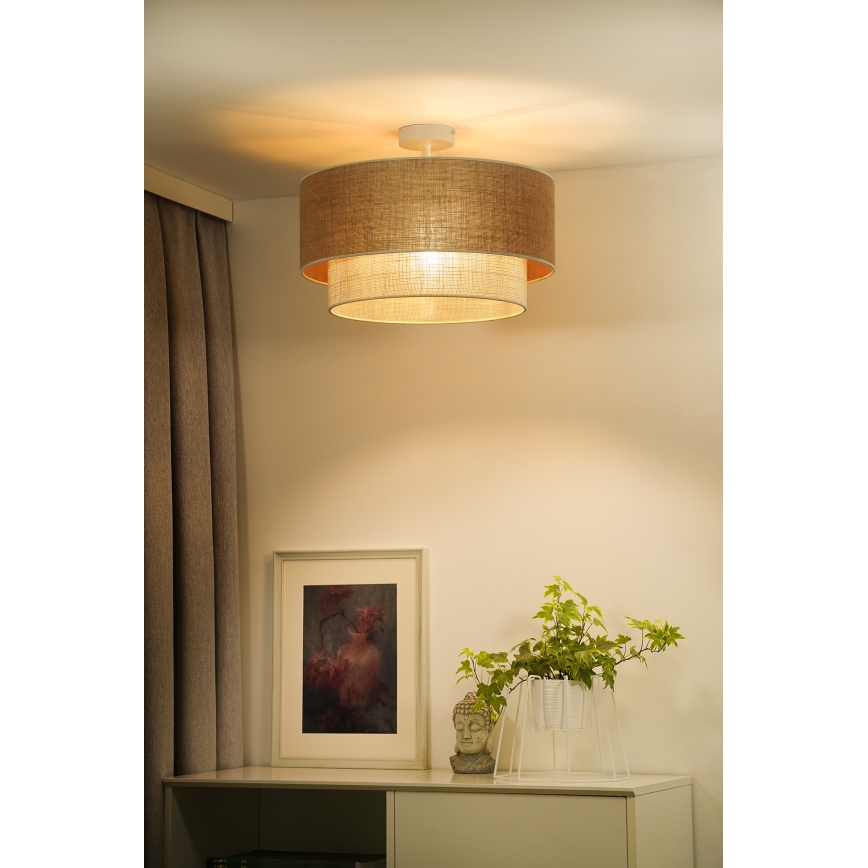 Duolla - Surface-mounted chandelier YUTE BOHO 3xE27/15W/230V d. 60 cm brown/creamy