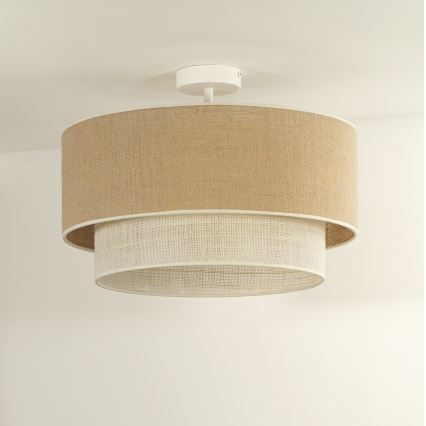 Duolla - Surface-mounted chandelier YUTE BOHO 3xE27/15W/230V d. 60 cm brown/creamy