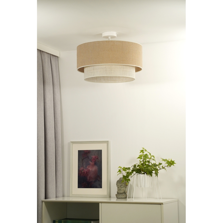 Duolla - Surface-mounted chandelier YUTE BOHO 3xE27/15W/230V d. 60 cm brown/creamy