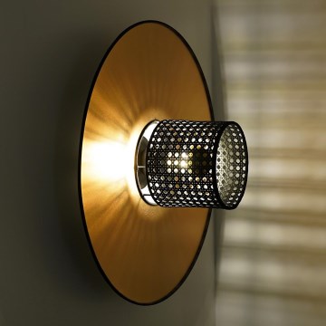 Duolla - Wall light TOKYO RATTAN 1xE27/15W/230V d. 50 cm gold/black