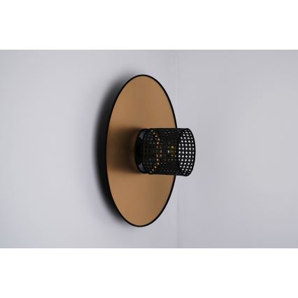 Duolla - Wall light TOKYO RATTAN 1xE27/15W/230V d. 50 cm gold/black