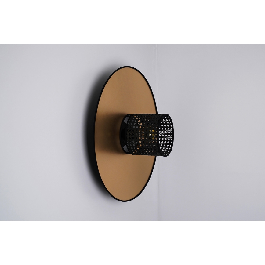 Duolla - Wall light TOKYO RATTAN 1xE27/15W/230V d. 50 cm gold/black