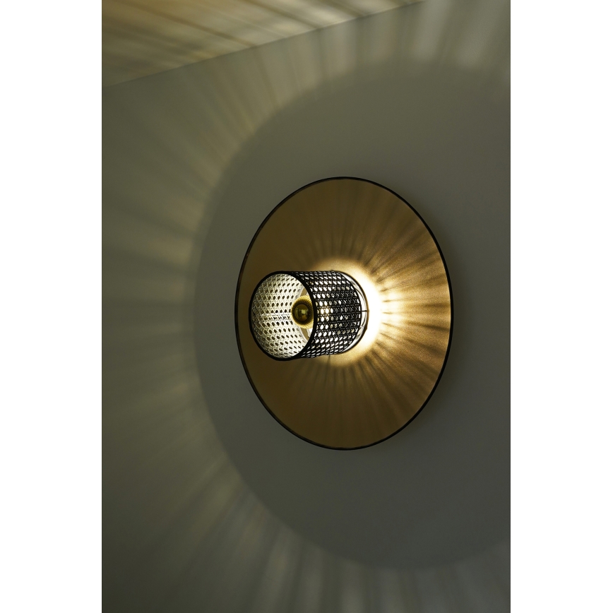 Duolla - Wall light TOKYO RATTAN 1xE27/15W/230V d. 50 cm gold/black