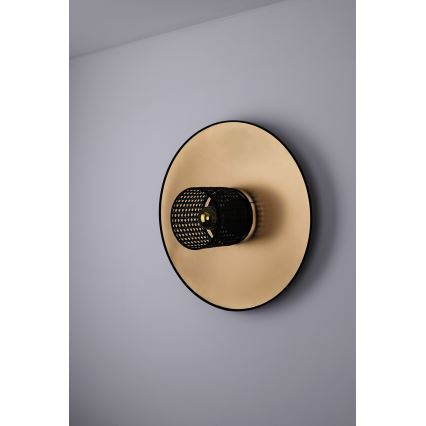Duolla - Wall light TOKYO RATTAN 1xE27/15W/230V d. 50 cm gold/black