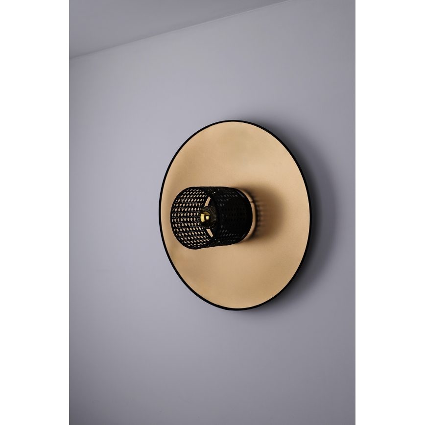 Duolla - Wall light TOKYO RATTAN 1xE27/15W/230V d. 50 cm gold/black