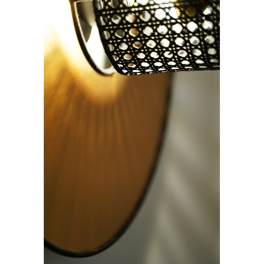 Duolla - Wall light TOKYO RATTAN 1xE27/15W/230V d. 50 cm gold/black
