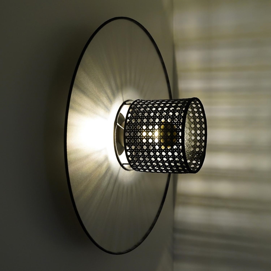 Duolla - Wall light TOKYO RATTAN 1xE27/15W/230V d. 50 cm silver/black