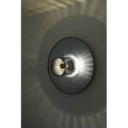Duolla - Wall light TOKYO RATTAN 1xE27/15W/230V d. 50 cm silver/black