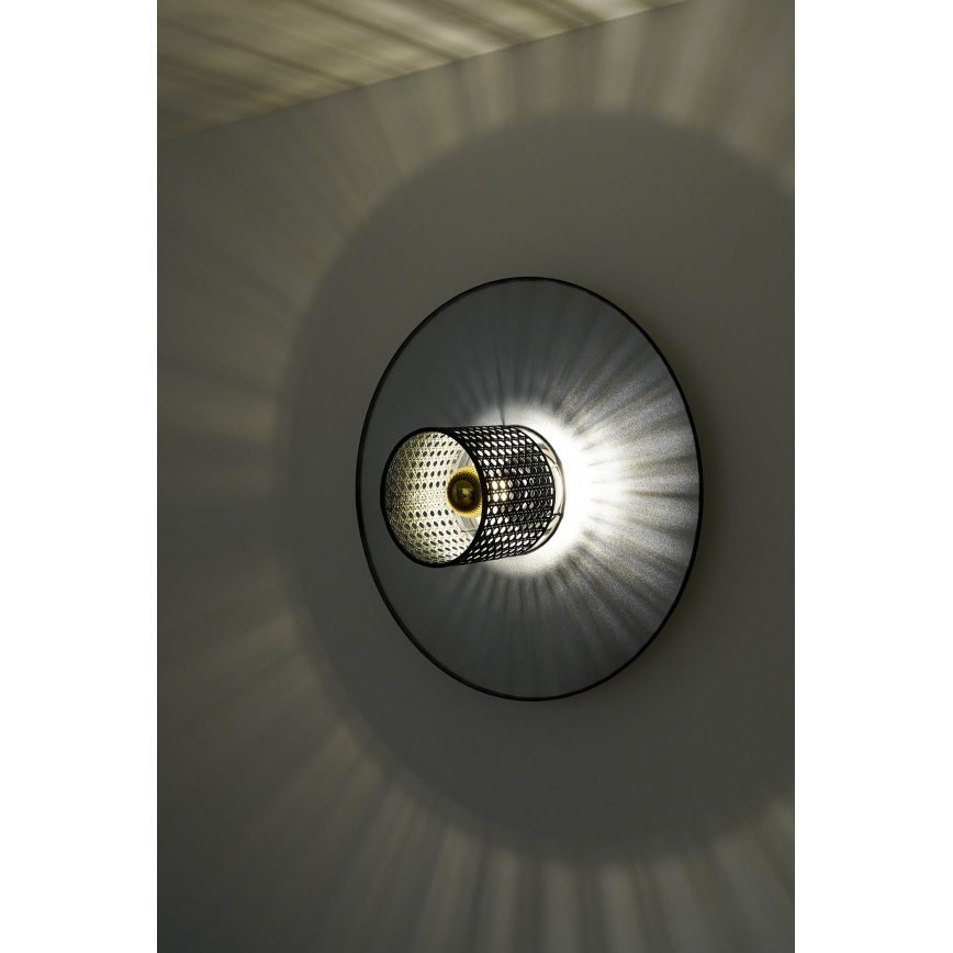 Duolla - Wall light TOKYO RATTAN 1xE27/15W/230V d. 50 cm silver/black