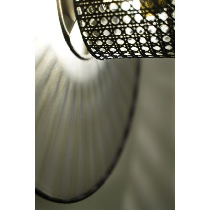 Duolla - Wall light TOKYO RATTAN 1xE27/15W/230V d. 50 cm silver/black