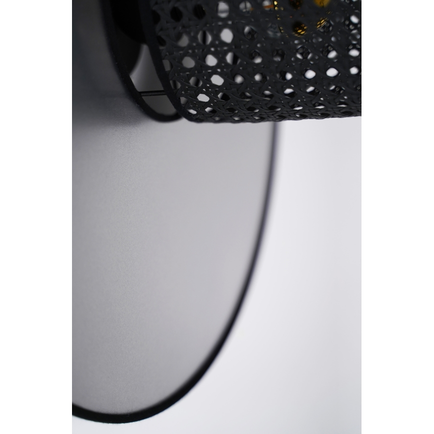 Duolla - Wall light TOKYO RATTAN 1xE27/15W/230V d. 50 cm silver/black
